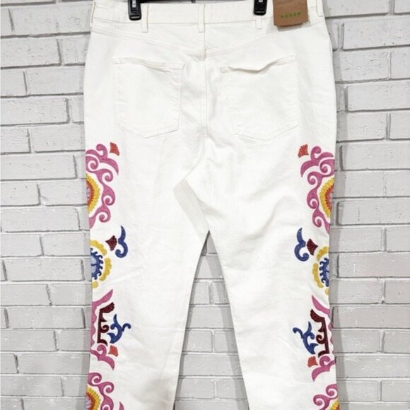 Boden Women's White Embroidered Jeans - Picture 11 of 14